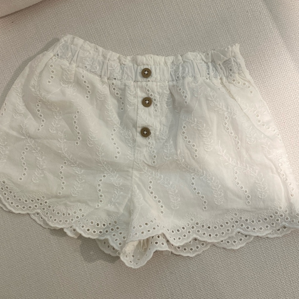 Zara Girls white lace shorts